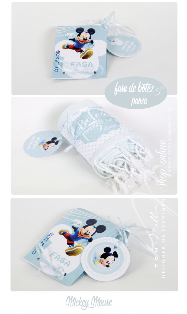 Trusou de botez brodat pentru baieti cu Mickey Mouse, Little man 10